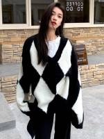 Casual Long Sleeve Colorblock Women Sweaters 1173