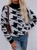 Houndstooth Regular Casual Women Sweaters 921