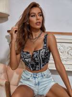  Slim Fit Black and White Crop Women Tops, Blouses  Tee 343