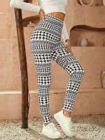 Houndstooth Casual  Women Clothing 7076