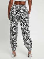 Regular Fit Zebra Stripe Long Women Clothing 2322