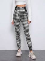  Casual Skinny Houndstooth Women Clothing 5515