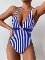  Black and White Casual Women Beachwear 9413