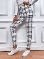  Black and White Plaid Women Clothing 9866