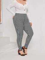  Black and White Skinny Plus Size Leggings 6190