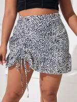 All Over Print  Short Plus Size Skirts 820