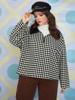 Regular Geometric Ring Casual Plus Size Blouses 7835