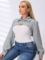 Long Sleeve Button Casual Collar Plus Size Tops 240