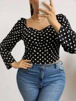 Long Sleeve Crop Sweetheart Plus Size Tops 4413