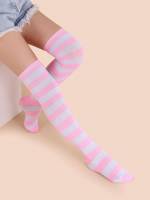 Black and White Striped  Women Socks 312