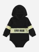  Long Sleeve Colorblock Hooded Baby Bodysuits 4367