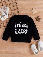 Regular Fit Black Round Neck Baby Sweatshirts 7341