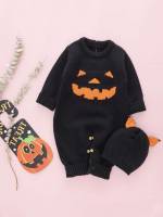 Round Neck Black Halloween Baby Clothing 8579