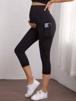 Skinny Black Pocket Plain Maternity Bottoms 174