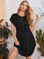  Black Belted Short Sleeve Maternity 195