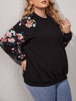 Round Neck Floral  Maternity Sweatshirts 2972