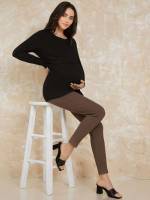 Plain Long Black Maternity 9697