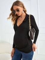  Long Sleeve Regular Slim Fit Maternity Tops 2295