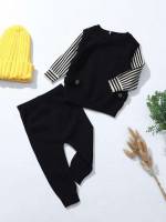  Round Neck Casual Long Sleeve Baby Sweater Co-ords 6600