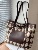 Black Elegant Colorblock Women Bags 6655