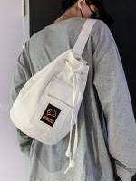  Plain Drawstring Men Crossbody Bags 691