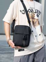 Plain  Black Men Bags 9865