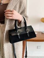 Elegant Buckle Plain Women Satchels 8098