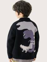 V neck Dinosaur Regular Kids Clothing 1310