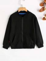  Baseball Collar Regular Fit Plain Boys Jackets 8625