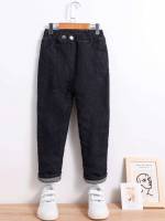  Button Black Boys Jeans 9513