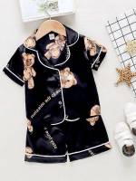  Short Sleeve Black Cute Underwear  Sleepwear 529