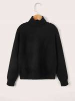 Plain Casual High Neck Boys Sweaters 9180