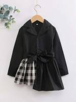 Plaid Casual Lapel Regular Fit Girls Coats 962