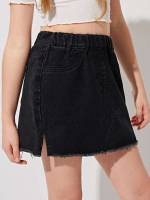 Plain  Girls Denim Skirts 382