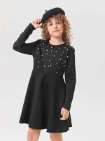 Short Plain Round Neck Girls Dresses 3399