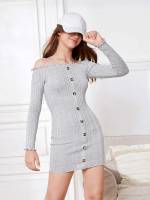  Long Sleeve Plain Short Girls Dresses 766