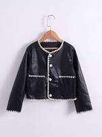 Regular Fit Long Sleeve Round Neck Black Kids Clothing 5978