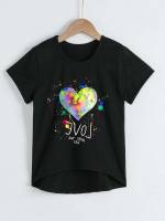 Short Sleeve Regular Round Neck Kids Clothing 5722