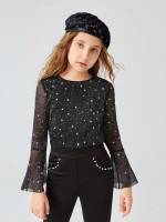 Black Glamorous Round Neck Regular Kids Clothing 6934