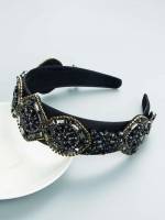 Black Glamorous Gemstone Apparel Accessories 5350