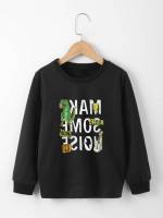 Regular Fit Casual Round Neck Black Boys Sweatshirts 835