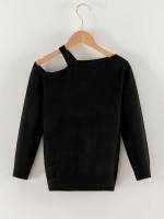 Black Long Sleeve Casual Girls Clothing 1963