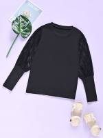 Black Regular Regular Fit Plain Kids Clothing 8690