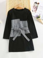  Regular Fit Black Long Sleeve Girls Dresses 1164