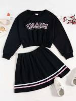  Tape Long Sleeve Round Neck Girls Clothing 364