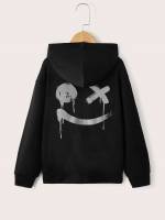 Casual Cartoon Patched Hooded Boys Sweatshirts 230