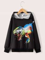 Black Long Sleeve Casual Boys Sweatshirts 2646