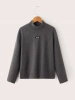  Stand Collar Patched Long Sleeve Boys Clothing 8505