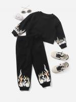 Casual Black Long Sleeve Toddler Girls Clothing 602