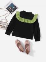  Regular Black Ruffle Toddler Girls Tops 5476